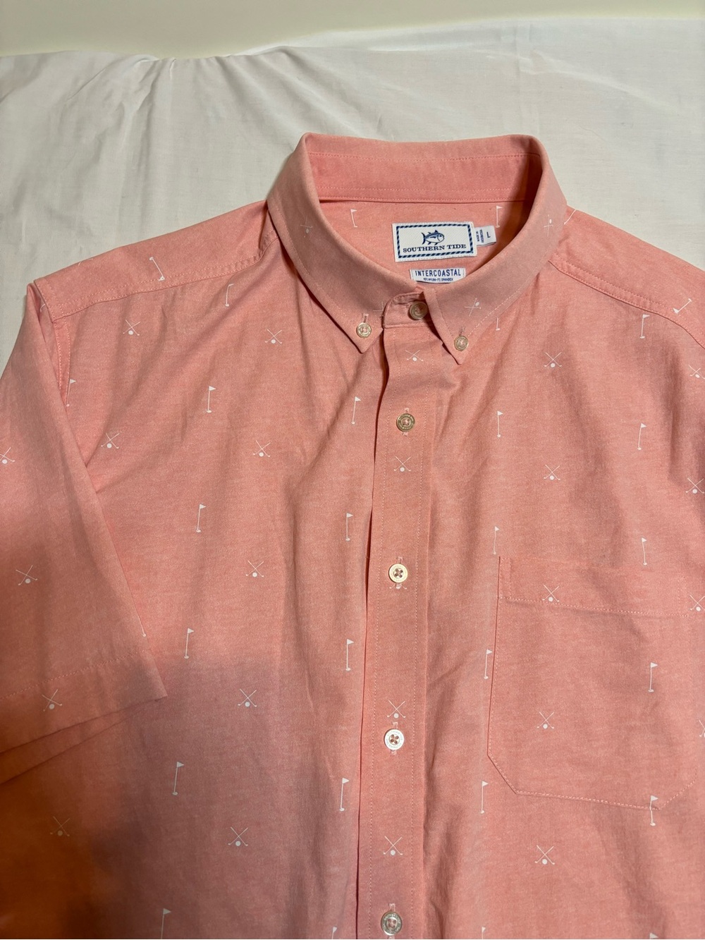 Southern Tide Men's Intercoastal Coral Short-Sleeve Button-Down Shirt